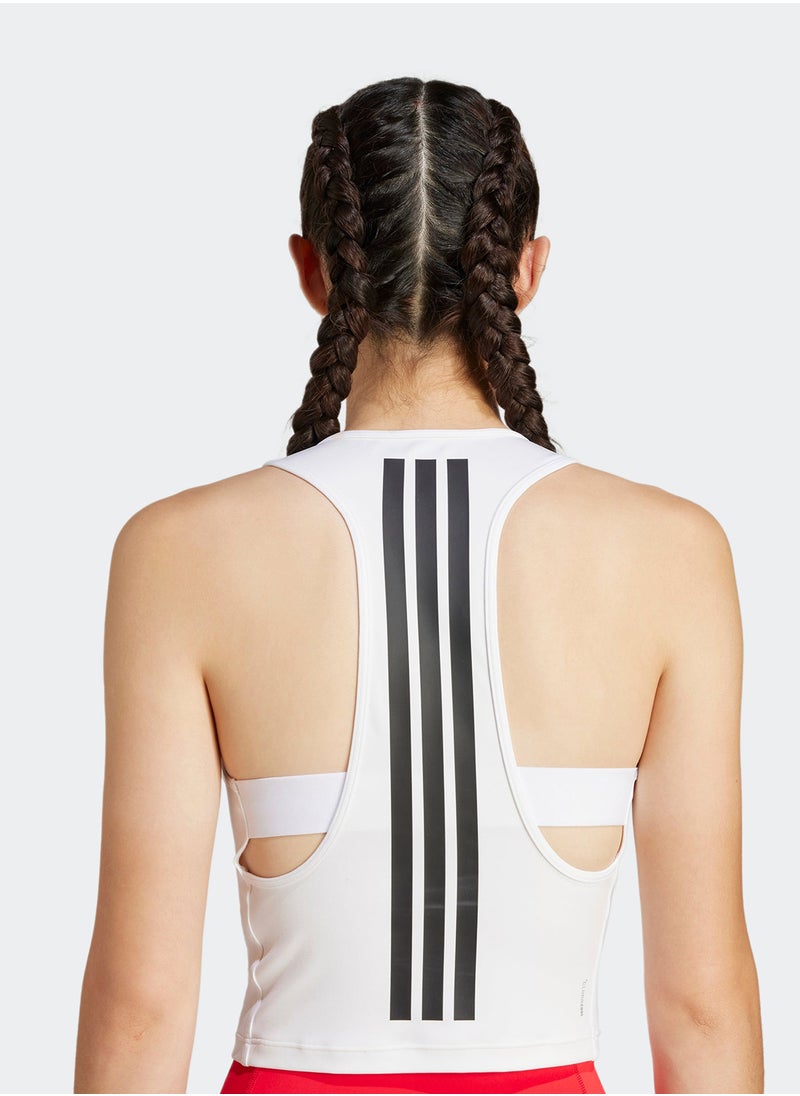 Adidas - Power 3 Stripes Racerback Bra Tank Top - Image 1