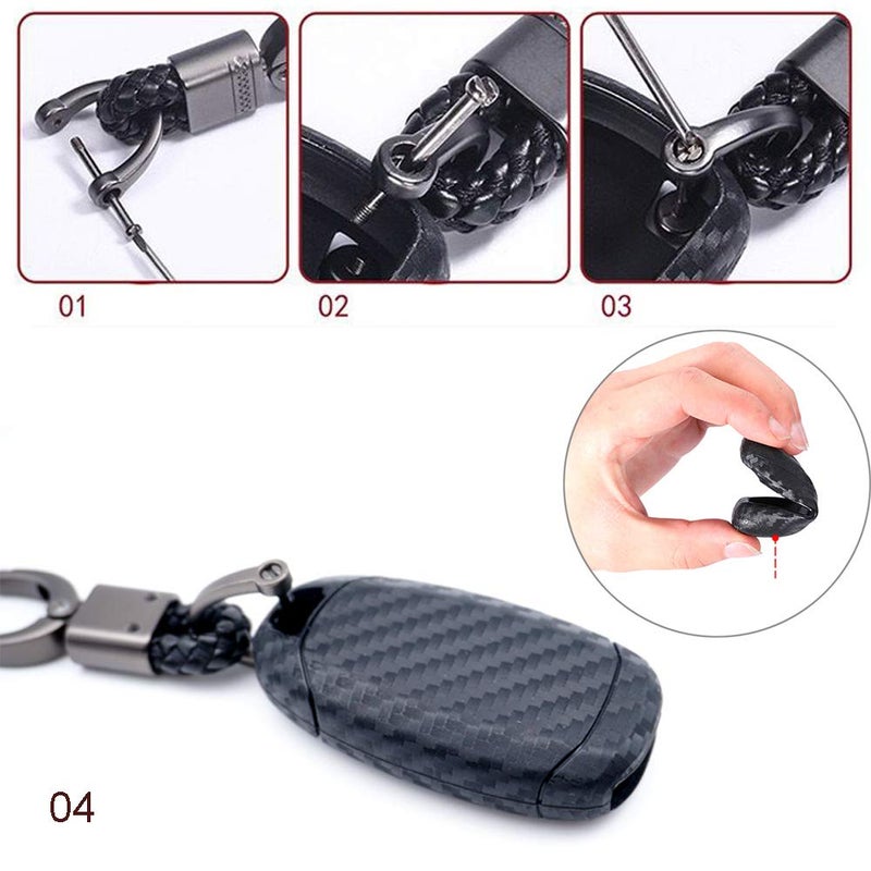 ROYALFOX(TM 3 4 5 buttons soft tpu carbon fiber silicone smart remote Key Fob case Cover shell For Hyundai i30 Azera ix35 Elantra Accent Santa Fe IG Grandeur,2017-2020 Hyundai Palisade (black) - Image 4