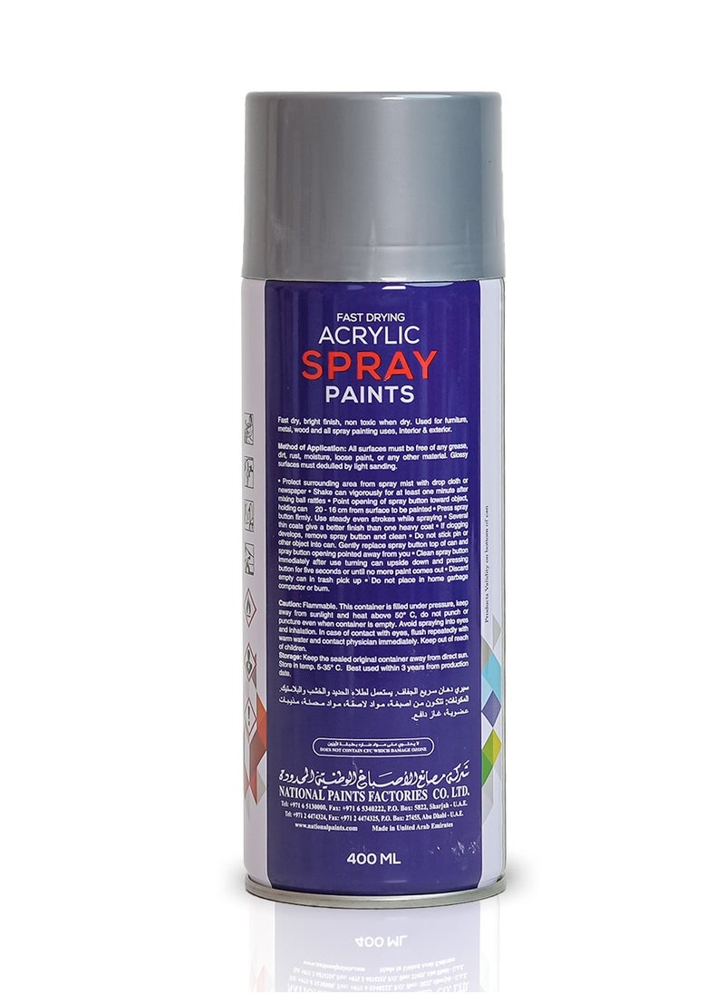NATIONAL PAINTS - Fast Drying Acrylic Spray Paint - SILVER-500 - Image 1