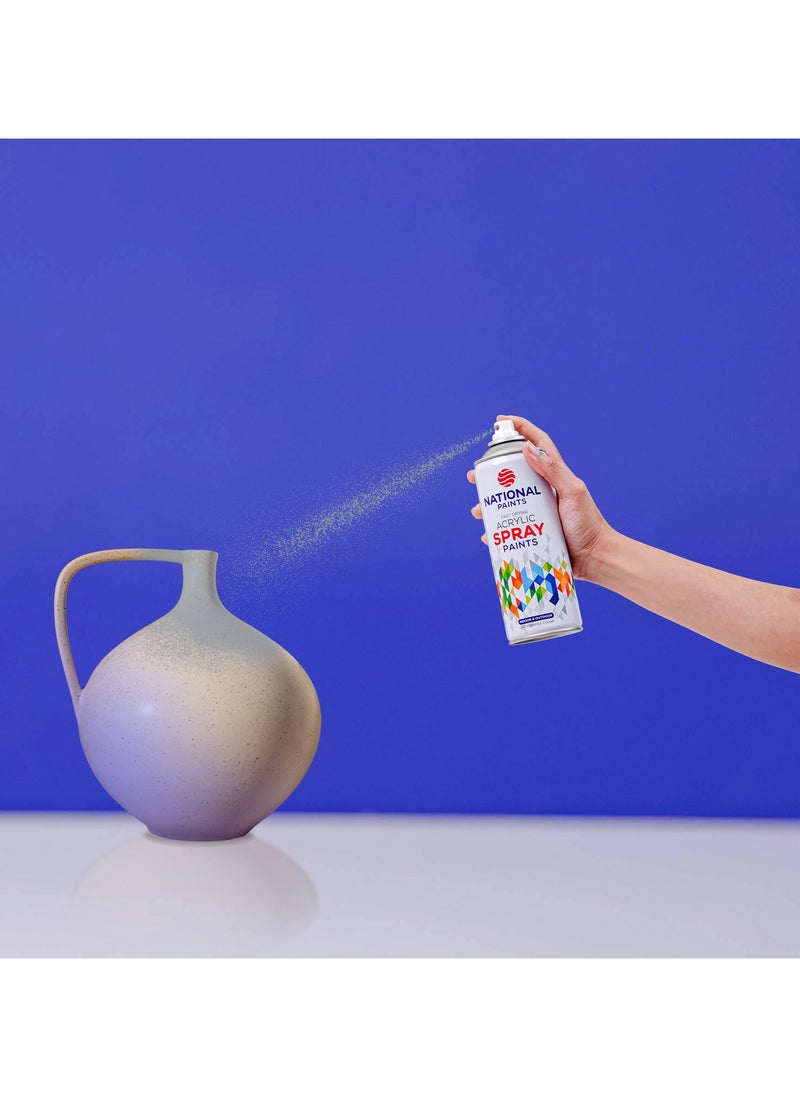 NATIONAL PAINTS - Fast Drying Acrylic Spray Paint - SILVER-500 - Image 1
