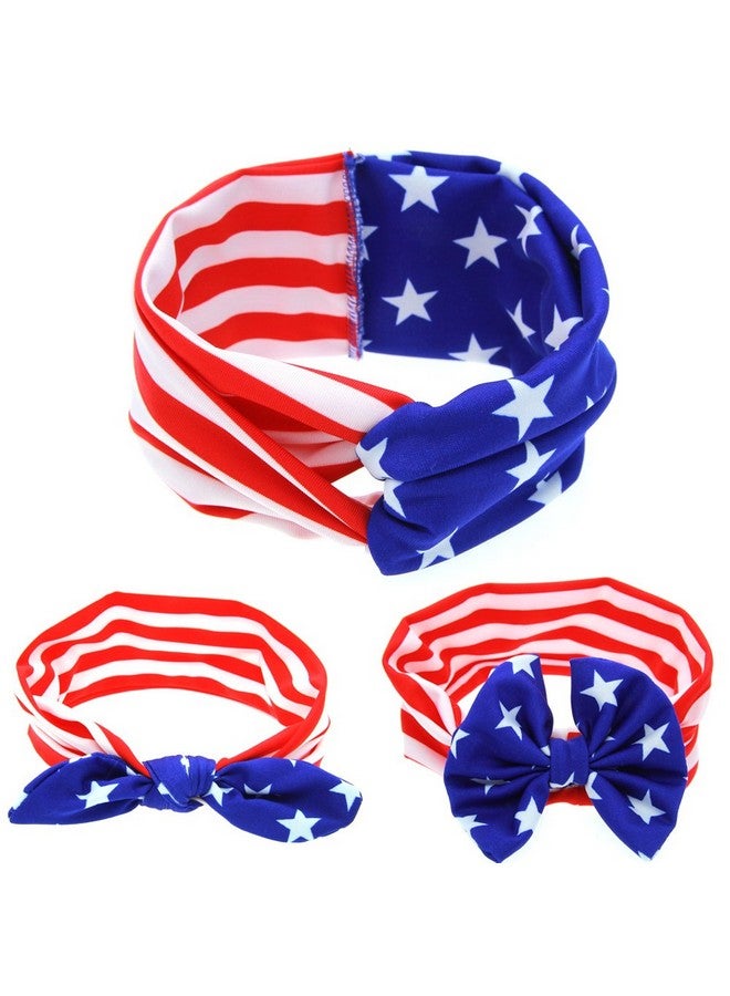 BinaryABC 4th of July Baby Headband,American Flag Headband,Fourth of july Decorations 3Pcs - Image 2