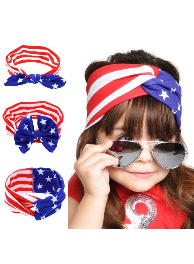 BinaryABC 4th of July Baby Headband,American Flag Headband,Fourth of july Decorations 3Pcs - Image 1
