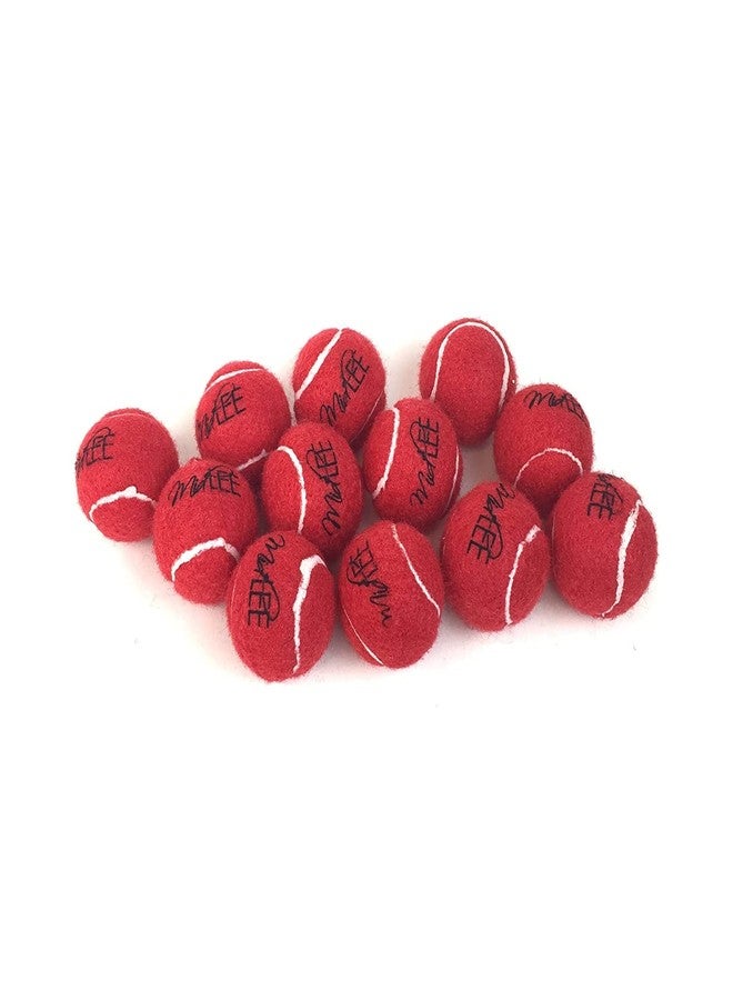 Midlee MINI Dog Tennis Balls, Red, 1.5" 12-Pack- Fetch Ball Laucher Pet Small Tennis Balls - Image 1