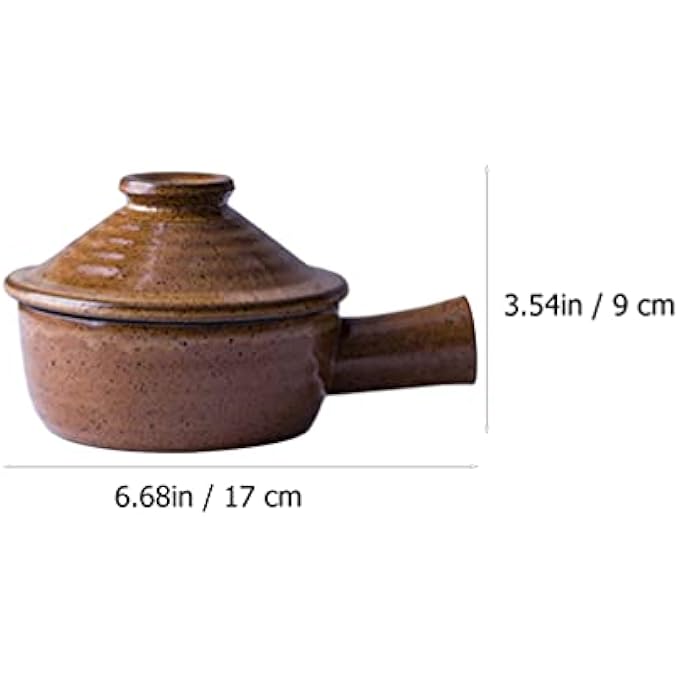 ريحني حساء السيراميك قدر الفخار حساء البصل الفرنسي قدر الطين قدر الطين قدر الطهي الصغير قدر المطاخ أواني الطهي مع غطاء - Image 3