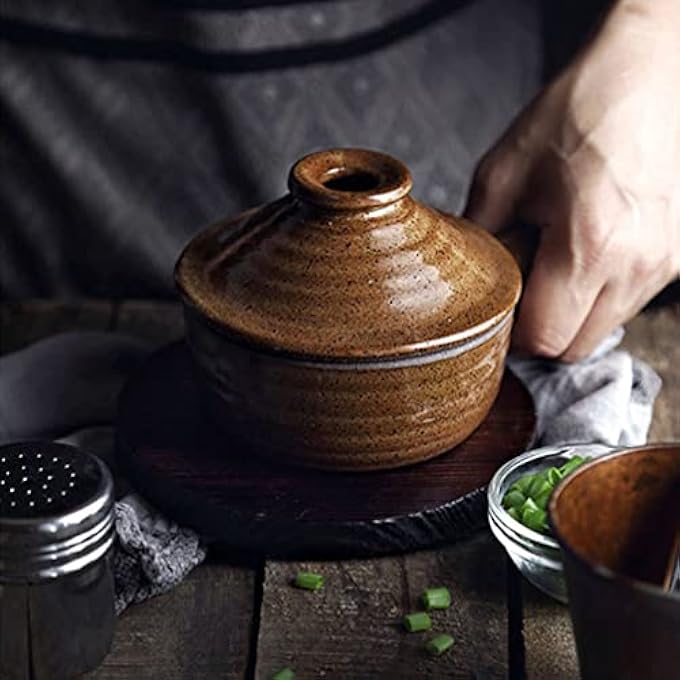 ريحني حساء السيراميك قدر الفخار حساء البصل الفرنسي قدر الطين قدر الطين قدر الطهي الصغير قدر المطاخ أواني الطهي مع غطاء - Image 4