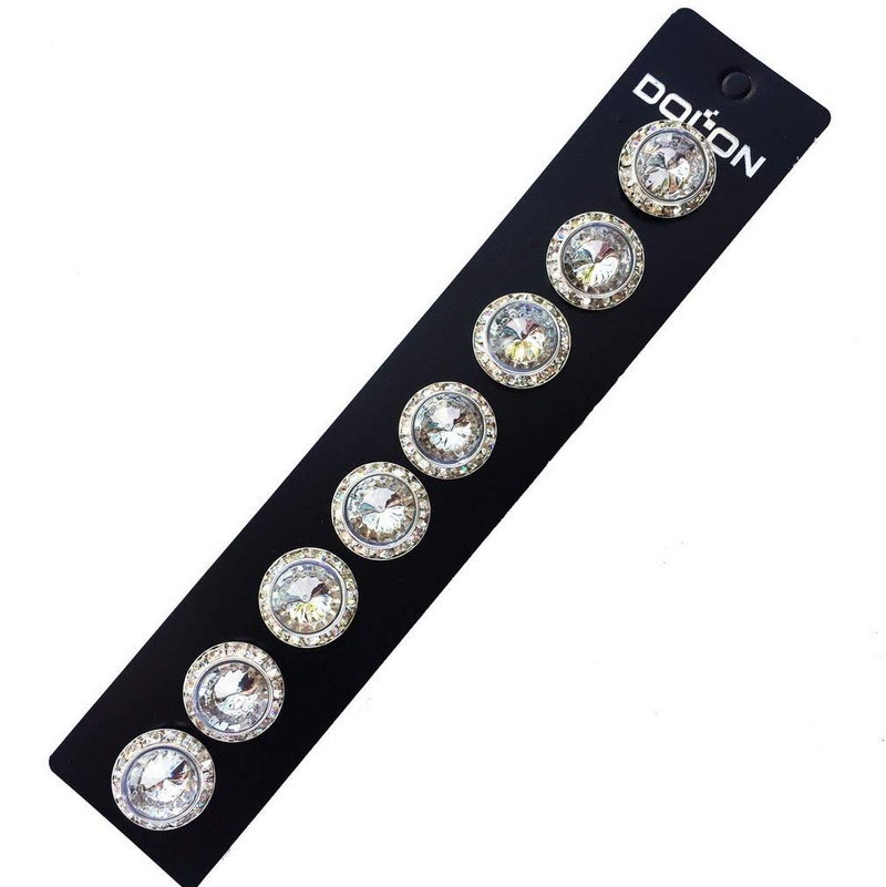 DOLON 4 Pairs 20mm Round Shaped Acrylic Stone Post Earrings for Womens Wedding Dance Costume Casual Wear Stage Jewelry Mothers Day Gift Clear - Image 2