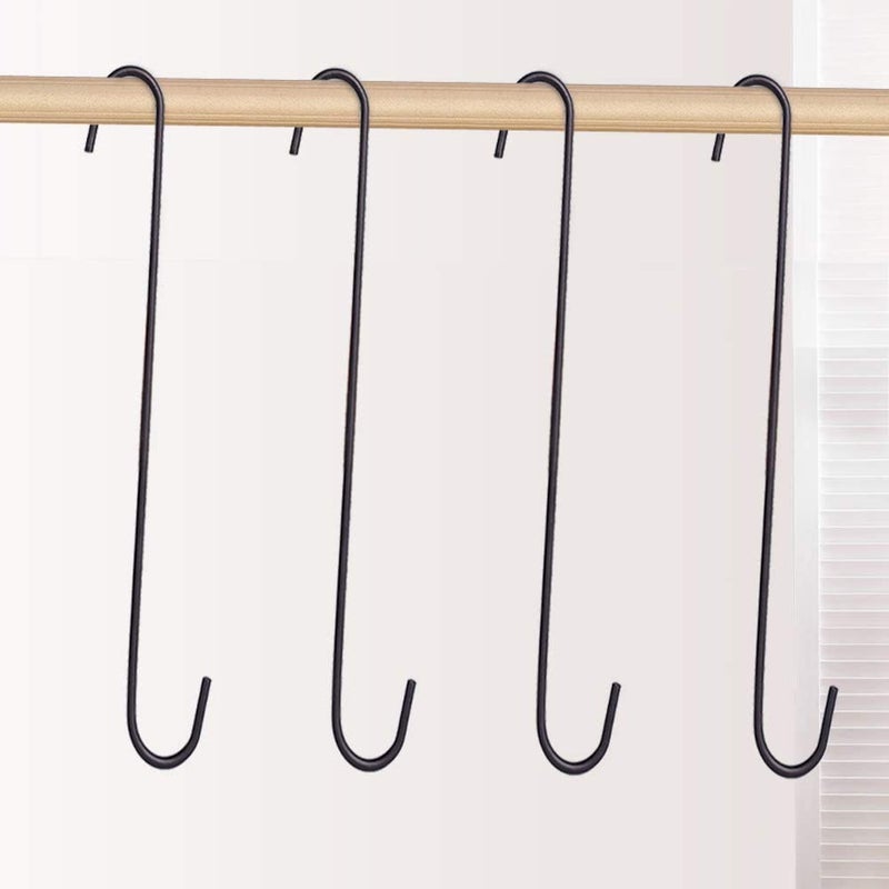 Leafy Tales Heavy Duty Metal Large S Hooks Pack of 6 10 inch Black Small - Image 3