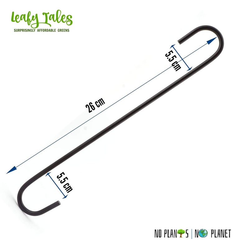 Leafy Tales Heavy Duty Metal Large S Hooks Pack of 6 10 inch Black Small - Image 2