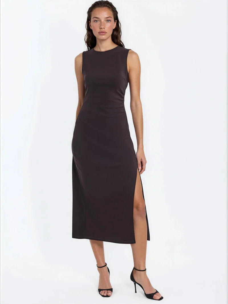 HICCUP Sleeveless Bengaline Midi Dress