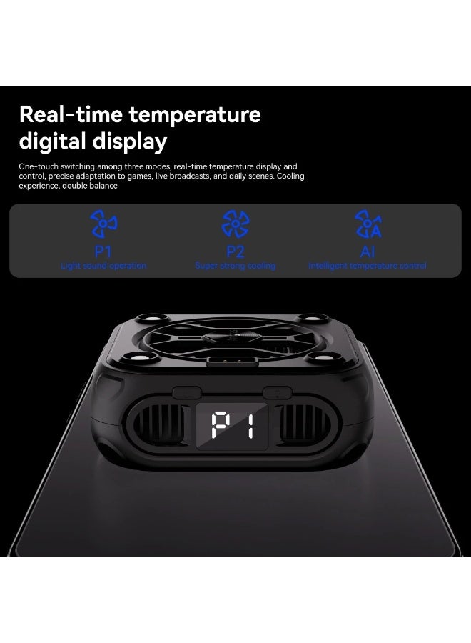 Amgras IceWorld Ultra 2 Mobile Phone Cooling Radiator With External Wireless Battery Magnetic Back Clip 2 in 1 Cooler Fan (Heat Sink+Battery*2) - Image 2