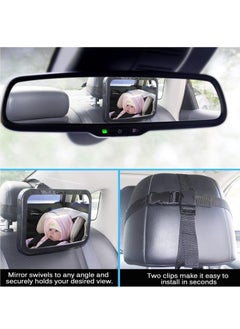 Hihonor Baby Car Mirror，Stroller Mirror for Rear-Facing Infant Safety Seat Mirror, Wide Field of View, Crystal Clear, Drop ProofSimple Installation  - Image 2