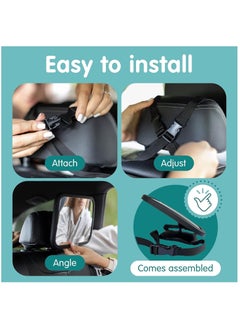 Hihonor Baby Car Mirror，Stroller Mirror for Rear-Facing Infant Safety Seat Mirror, Wide Field of View, Crystal Clear, Drop ProofSimple Installation  - Image 5