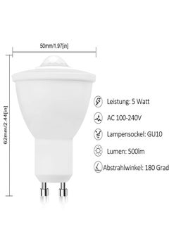 KASTWAVE LED Motion Sensor Light Bulbs, GU10 PIR Detection Spotlight 5W Cool White 6000K 500Lm Auto On/Off LED Security Light Bulb for Stairs, Garage, Corridor, Walkway, Yard, Hallway  - Image 5