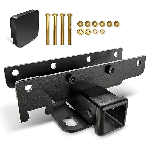 YZONA for Jeep Wrangler Tow Hitch Trailer Kit Compatible with 2018 2019 2020 2021 2022 2023 2024 Jeep Wrangler JL JLU Hitch Receiver with Cover, 2 Inch Rear Bumper Towing Combo (2 Door & 4 Doors) - Image 1