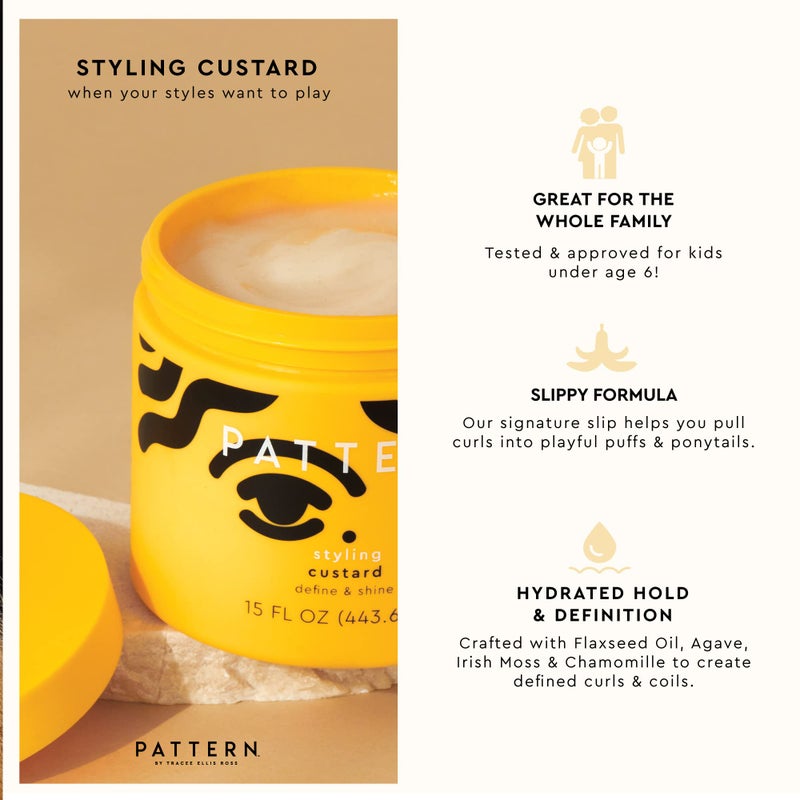 PATTERN Beauty by Tracee Ellis Ross Styling Custard, 15 Fl Oz, Best for Curlies, Coilies and Tight-Textured Hair, 3a-4c - Image 2