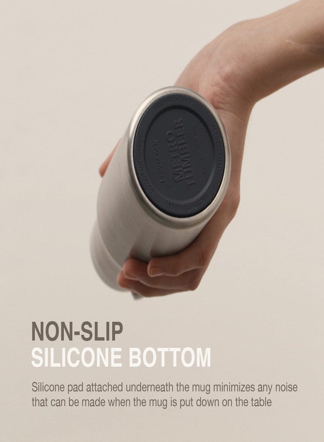 LocknLock زجاجة لوكن لوك ميترو مزدوجة الجدار معزولة من الفولاذ المقاوم للصدأ مع مقبض سيليكون، 24 أونصة، وردي - Image 5