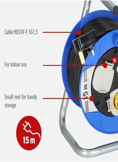 Brennenstuhl cable 3-way 15 m with steel tube frame and ergonomic handle  - Image 3