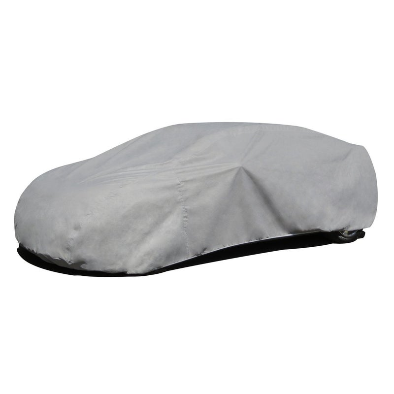 Budge Rain Barrier Car Cover Outdoor WaterResistant Breathable Car Cover fits Cars up to 228 Gray