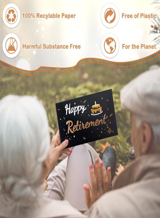 Airpark 3D Pop Up Retirement Card with Cake, Retirement Gift for Woman and Men, Happy Retirement Card for Women with Envelope（Black） - Image 4