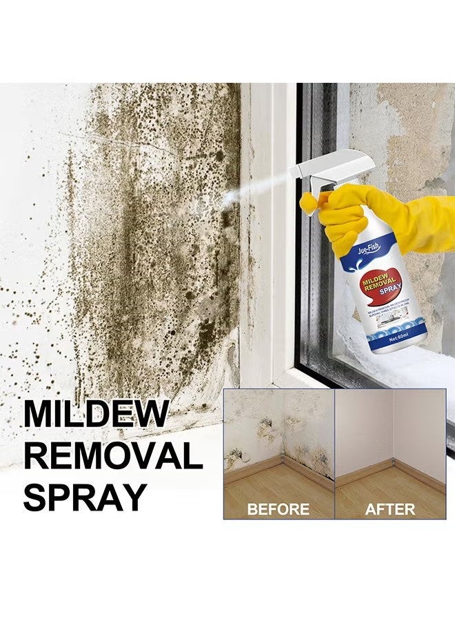 JUE-FISH Mildew Removal Spray With Towel And Brush, All Purpose Household Cleaner Spray, Suitable For Walls,Tiles, Floors, Sinks, Bathtubs And Toilets, Spray Cleaner For Ceiling, 60ML - Image 4
