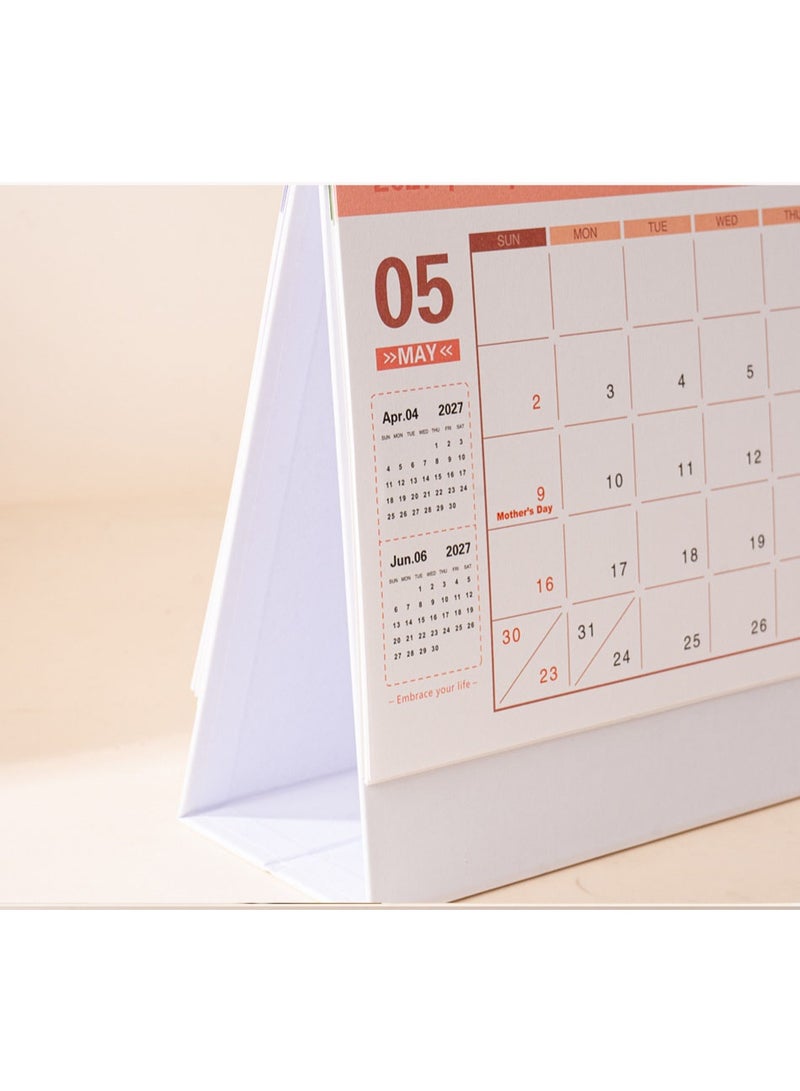 NIIMBOT Desk Calendar 2026-2027, Small Standing Flip Calendar for Desk, Compact Monthly Planner from July 2026 to December 2027, White Tabletop Calendar with Thick Paper for Office School Home Use, Practical Scheduling and Organizing Gift for Students and Professionals - Image 3