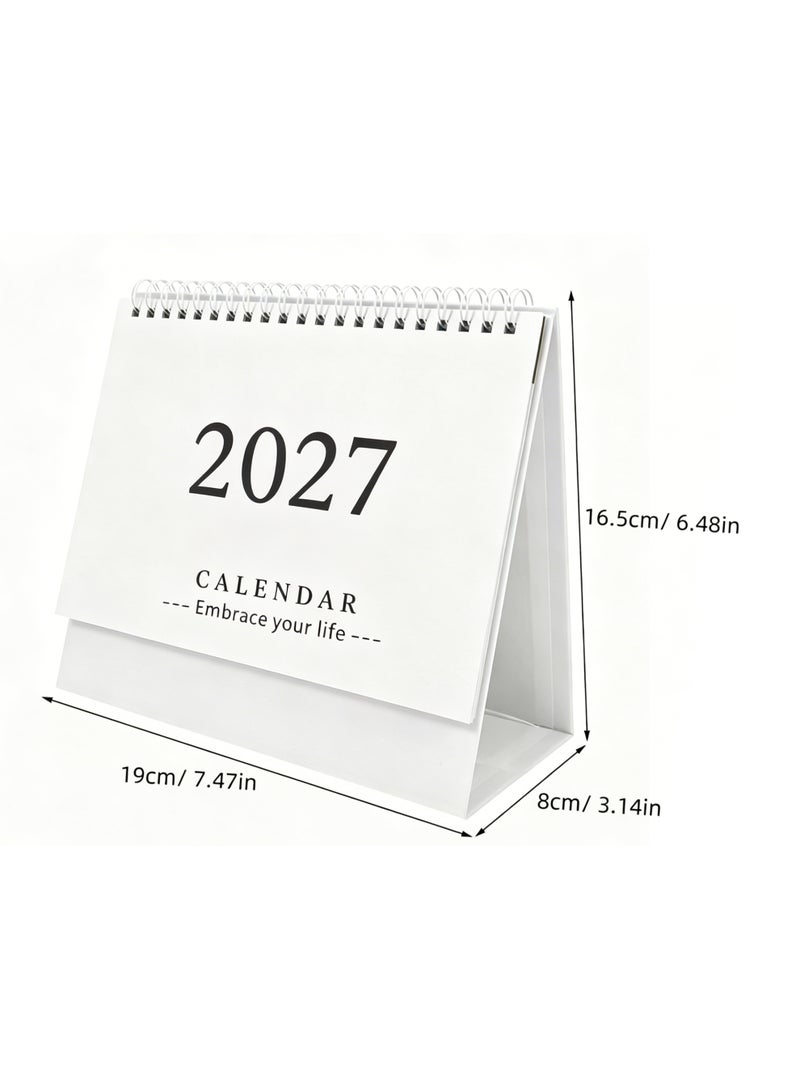 NIIMBOT Desk Calendar 2026-2027, Small Standing Flip Calendar for Desk, Compact Monthly Planner from July 2026 to December 2027, White Tabletop Calendar with Thick Paper for Office School Home Use, Practical Scheduling and Organizing Gift for Students and Professionals - Image 2