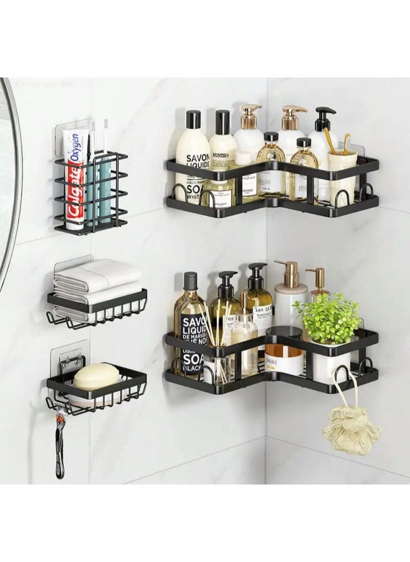 Generic 5-Piece Metal Corner Set – Includes 2 Metal Corners, 2 Spice Holders, and Brush Holder – Versatile Use for Kitchen and Shower NI  - Image 2