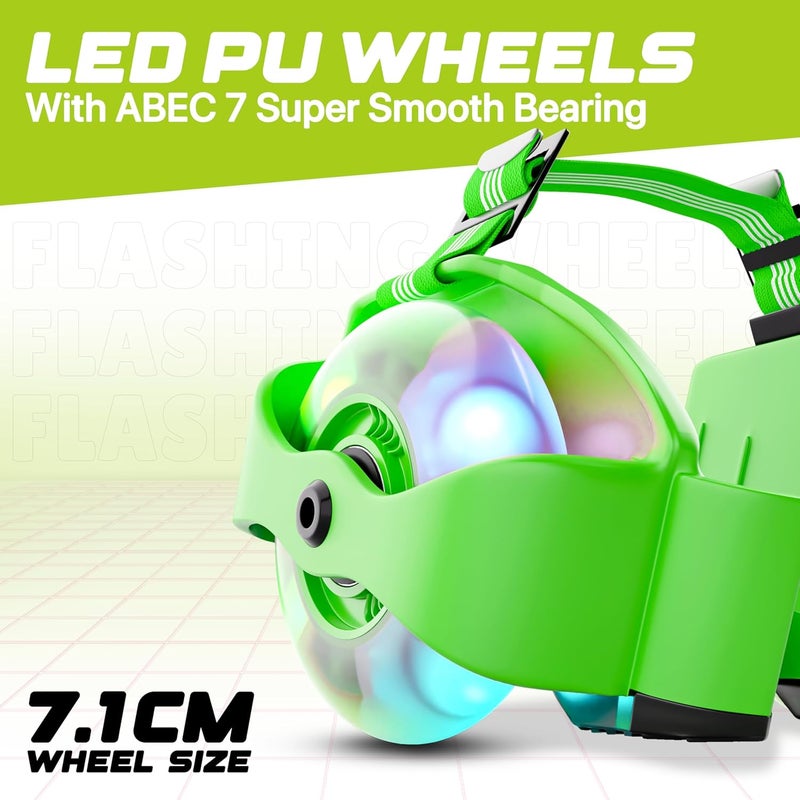 Tygatec Flashing LED Wheels Roller Skates - Light-Up Adjustable Skates for Kids & Adults - Glowing Colorful Wheels for Night Skating - Inline Skates with Illuminated Wheels for Fun Outdoor Activities - Image 4