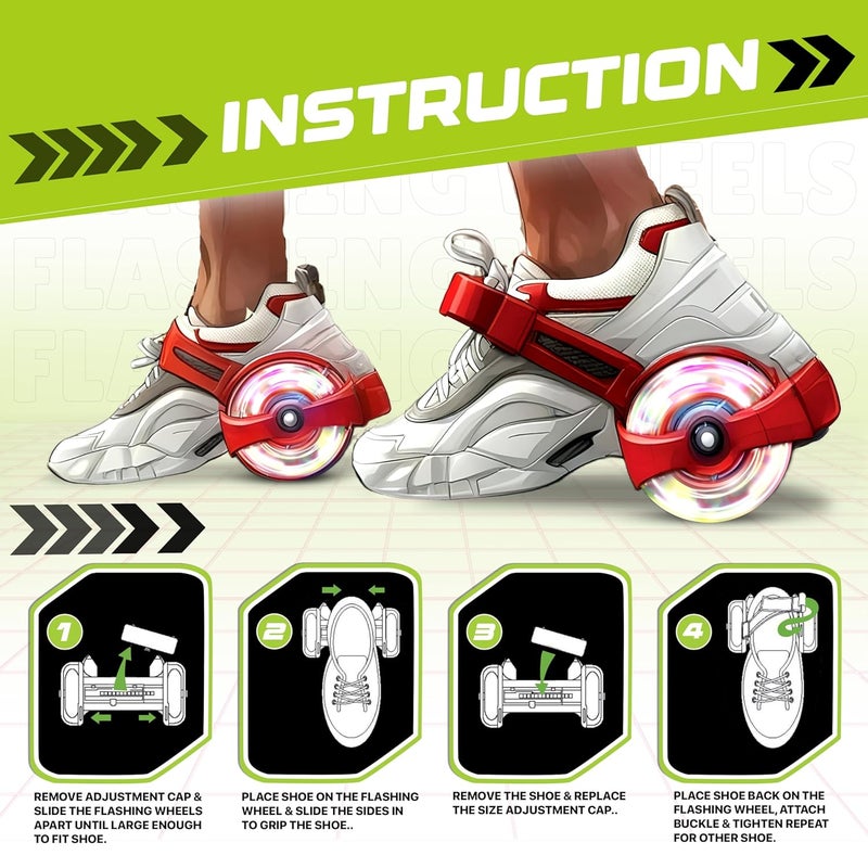 Tygatec Flashing LED Wheels Roller Skates - Light-Up Adjustable Skates for Kids & Adults - Glowing Colorful Wheels for Night Skating - Inline Skates with Illuminated Wheels for Fun Outdoor Activities - Image 3
