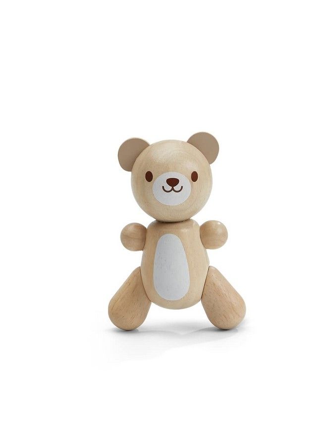 PlanToys Wooden Little Baby Bear Teething And Grasping Toy (5269) ; Sustainably Made From Rubberwood And Non Toxic Paints And Dyes - Image 1