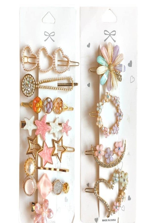 CHRONEX 12Pcs Korean Stylish Multi Design Hair Clip & Flower Lock Pin/Metal Hair Clips Barrette Pins - Image 1