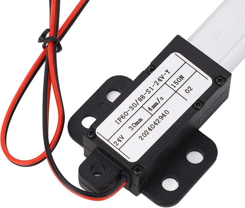 محرك حركة خطية، مدى حركة 30 مم، محرك كهربائي بمعيار IPX4 وجهد 24 فولت، مزود بحامل - Image 5