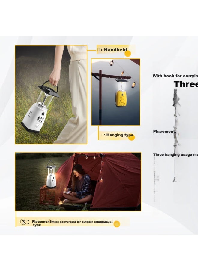 Jujingyang Hand Crank Generator Radio Multifunctional Outdoor Waterproof Disaster Charging Emergency Lighting Solar Camping Lamp - Image 2