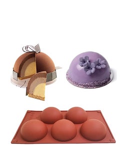 Chocolate Silicone Mould Sphere ound Baking Mold Extra Large non-stick 5-Cavity Semi Sphere Silicone Molds, 1 Packs Cocoa Bomb Ball Molds, Making Hot Chocolate Bomb, Dome Mouse