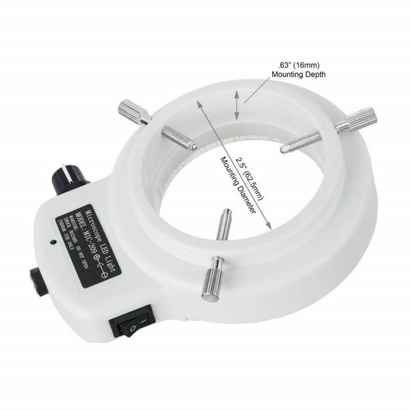 AmScope LED-144W-ZK White Adjustable 144 LED Ring Light Illuminator for Stereo Microscope & Camera - Image 2