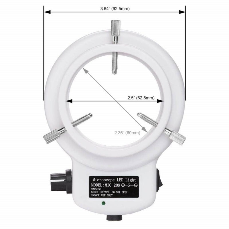 AmScope LED-144W-ZK White Adjustable 144 LED Ring Light Illuminator for Stereo Microscope & Camera - Image 3