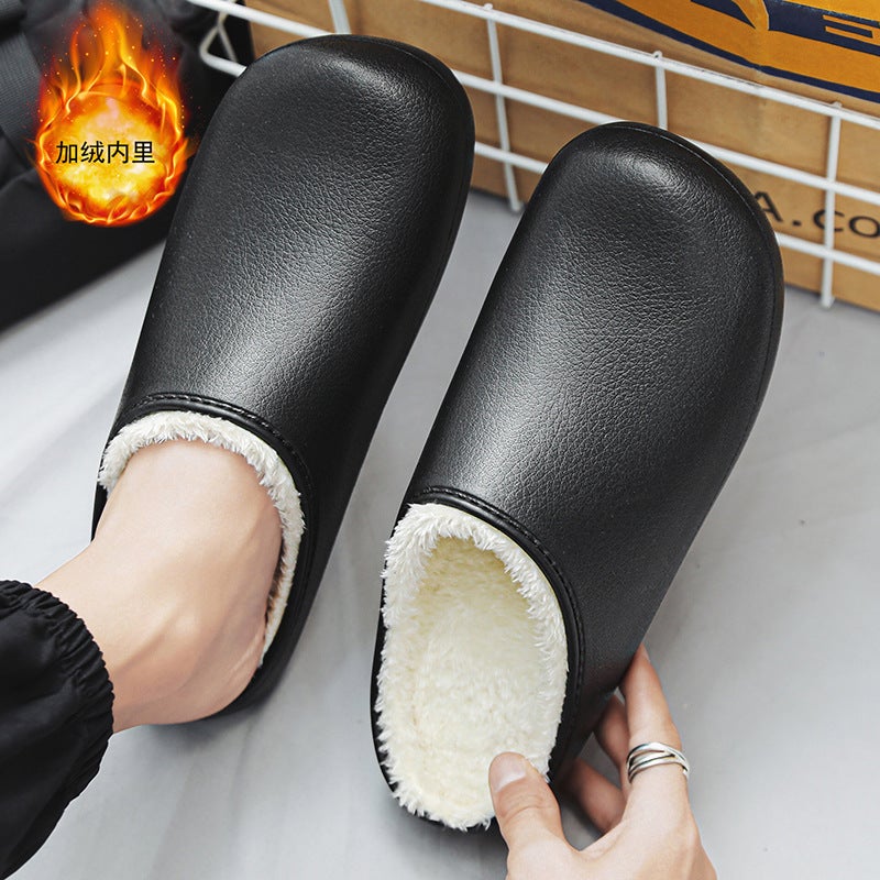 Winter New Cotton Slippers Waterproof Men'S Feeling Comfortable Fleece-Lined Warm Home Slippers Indoor Mao Mao Slippers - Image 4