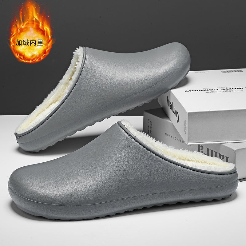 Winter New Cotton Slippers Waterproof Men'S Feeling Comfortable Fleece-Lined Warm Home Slippers Indoor Mao Mao Slippers - Image 2
