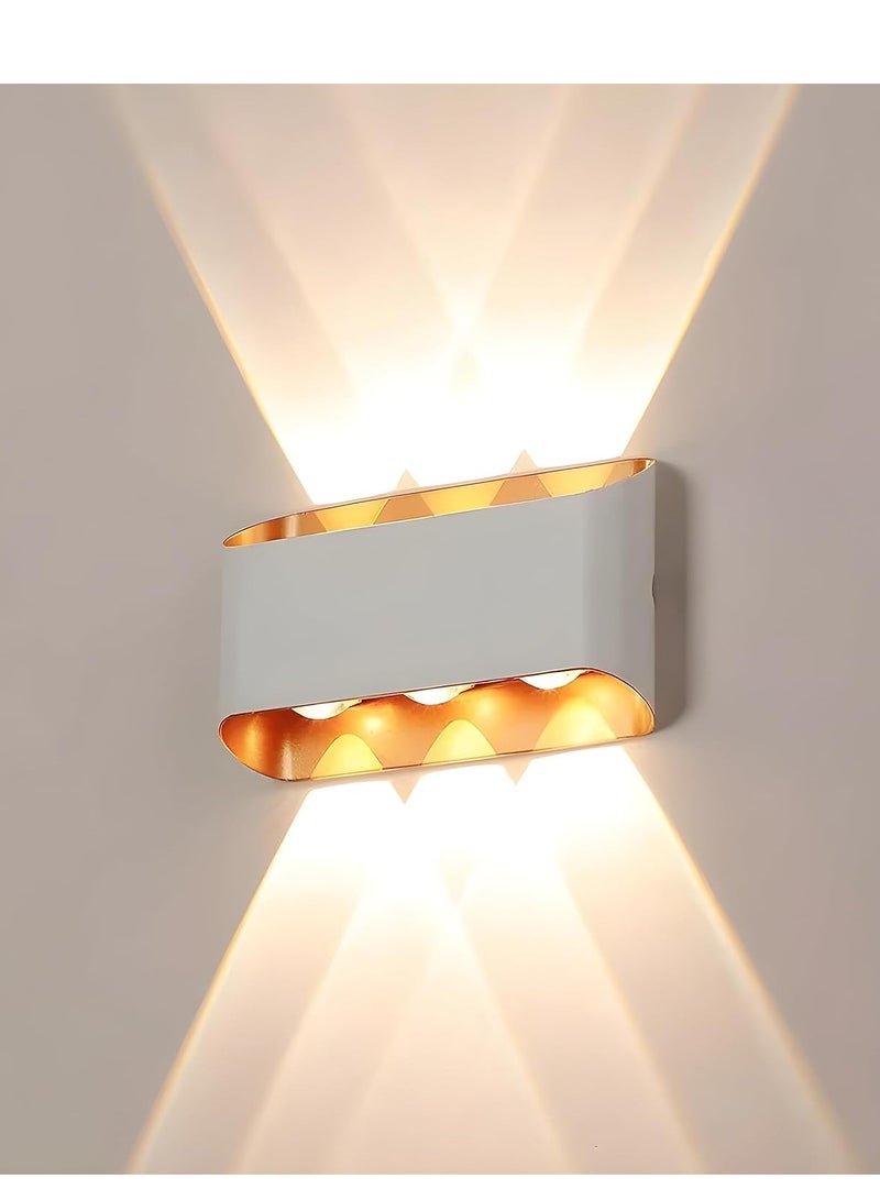 Next Life Modern Up and Down LED Wall Lamp Indoor Outdoor Wall Light Waterproof Wall sconce For Garden Lawn And Balcony White And Gold - Image 1