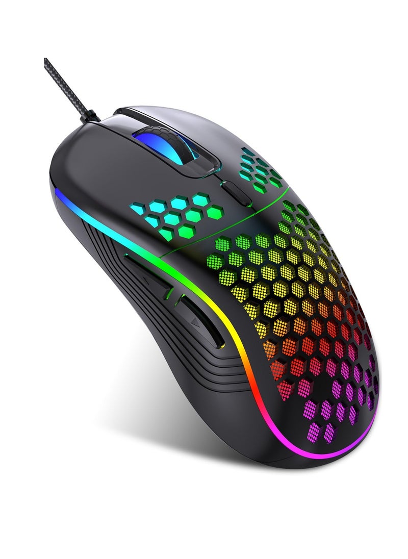 Generic Wired Gaming Mouse, RGB Backlight and 7200 Adjustable DPI, Ergonomic Lightweight USB Computer Mouse with HD Sensor for Windows PC and Laptop, Aso  - Image 1