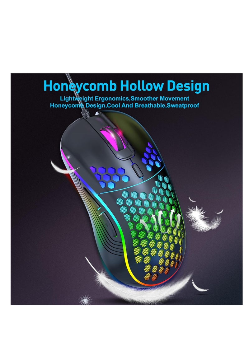 Generic Wired Gaming Mouse, RGB Backlight and 7200 Adjustable DPI, Ergonomic Lightweight USB Computer Mouse with HD Sensor for Windows PC and Laptop, Aso  - Image 5