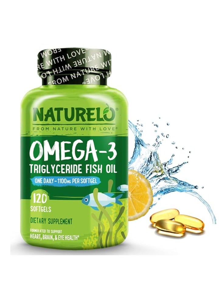 ناتوريلو مكمل زيت السمك أوميغا 3 من Burpless، 120 كبسولة هلامية، كمية تكفي لمدة 4 أشهر