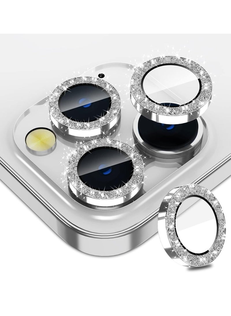 واقي عدسة كاميرا iPhone 15 Pro - iPhone 15 Pro Max، غطاء كاميرا من الزجاج المقوى 9H، واقي شاشة بحلقة معدنية فردية لهاتف iPhone 15 Pro مقاس 6.1 بوصة iPhone 15 Pro Max مقاس 6.7 بوصة [لامع] (أبيض - Image 1