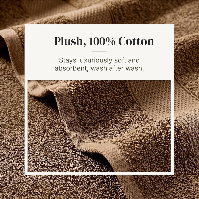 Pax 6-Piece Reversible Yarn Dyed Jacquard Towel Set - Bath Towels, Hand Towels, & Washcloths - Super Absorbent & Quick Dry - 100% Combed Cotton, Mustard - Image 5