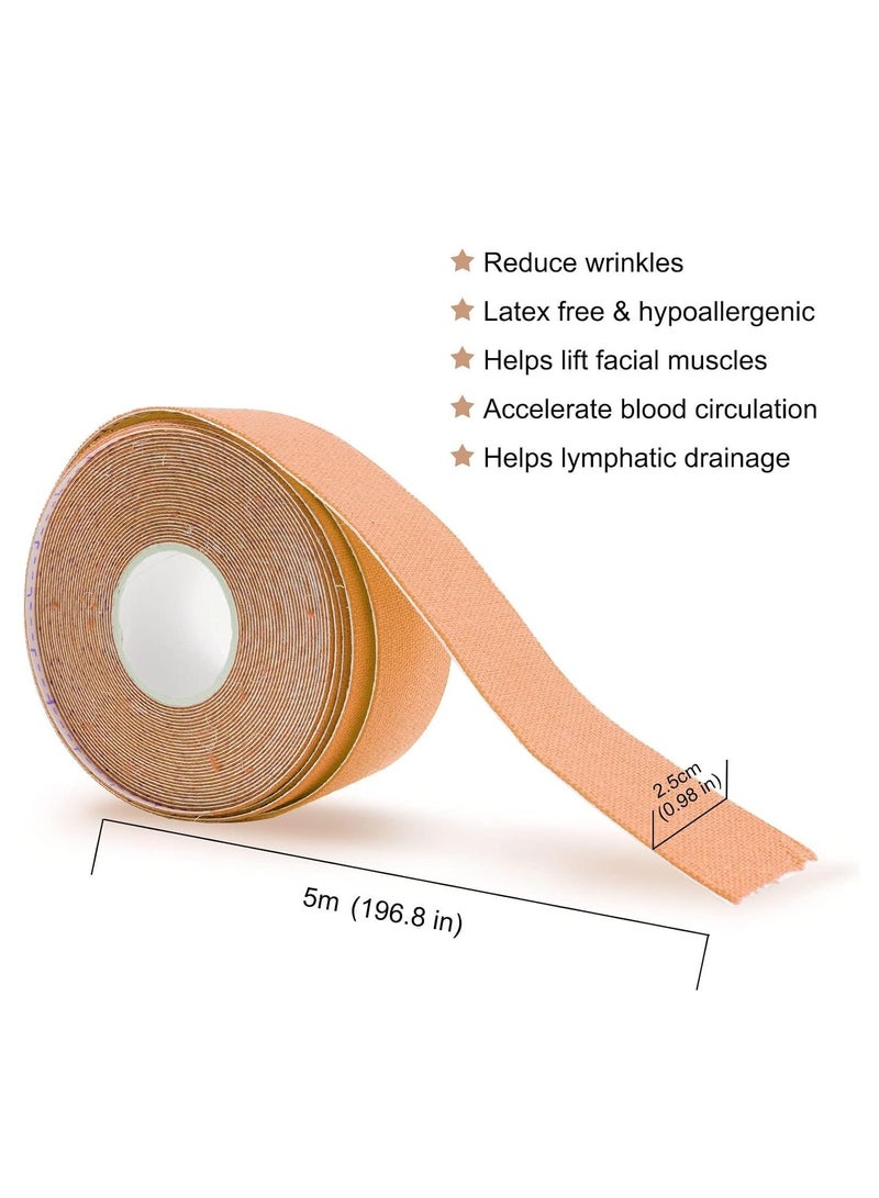 Elaimei Facial Myofascial Lift Tape, Face Lift Tape, Rolls Anti Wrinkle Facial Tapes for Face Lifting, Face Toning Belts, Anti Wrinkle Patches, Neck Lift Tape Unisex For Firming and Tightening Skin 5m*2.5cm - Image 5