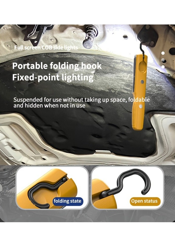 Rechargeable Multi-Functional Work Flashlight with Magnetic Hook