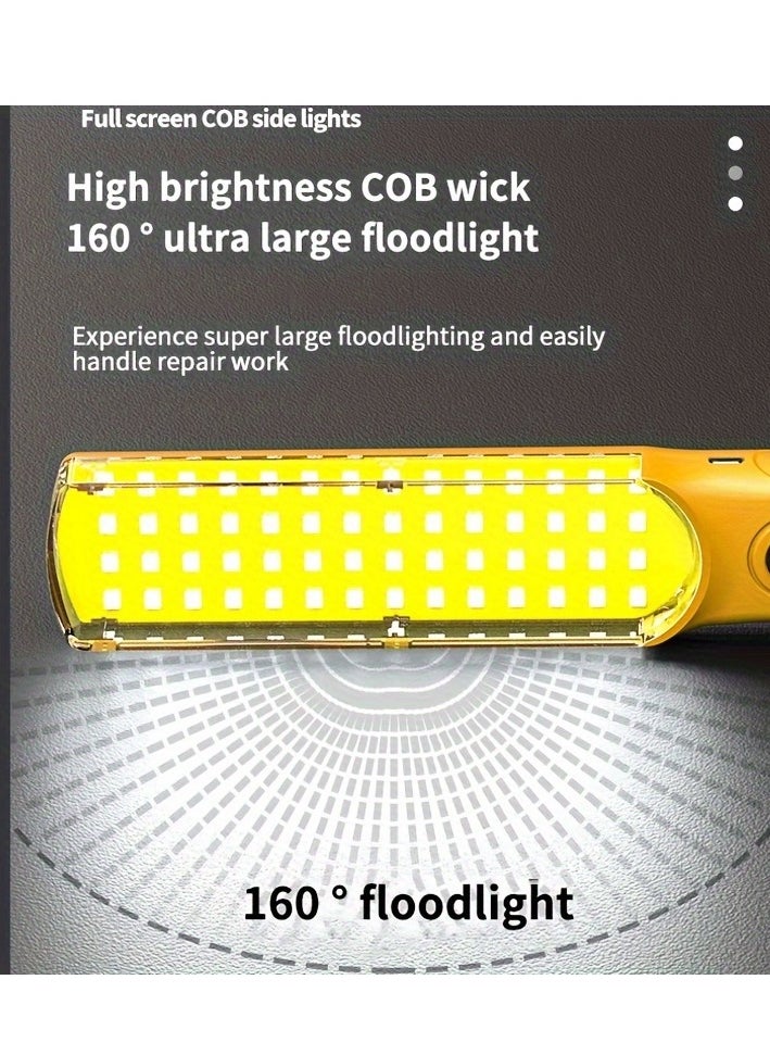 Rechargeable Multi-Functional Work Flashlight with Magnetic Hook