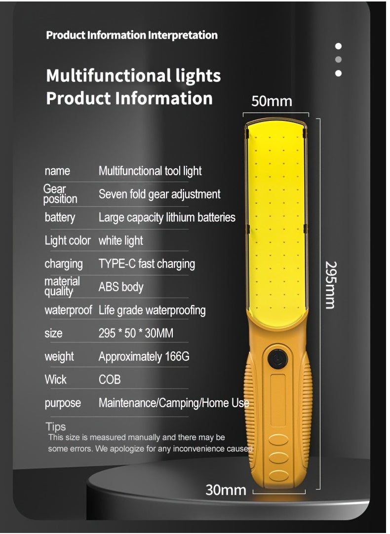 Rechargeable Multi-Functional Work Flashlight with Magnetic Hook