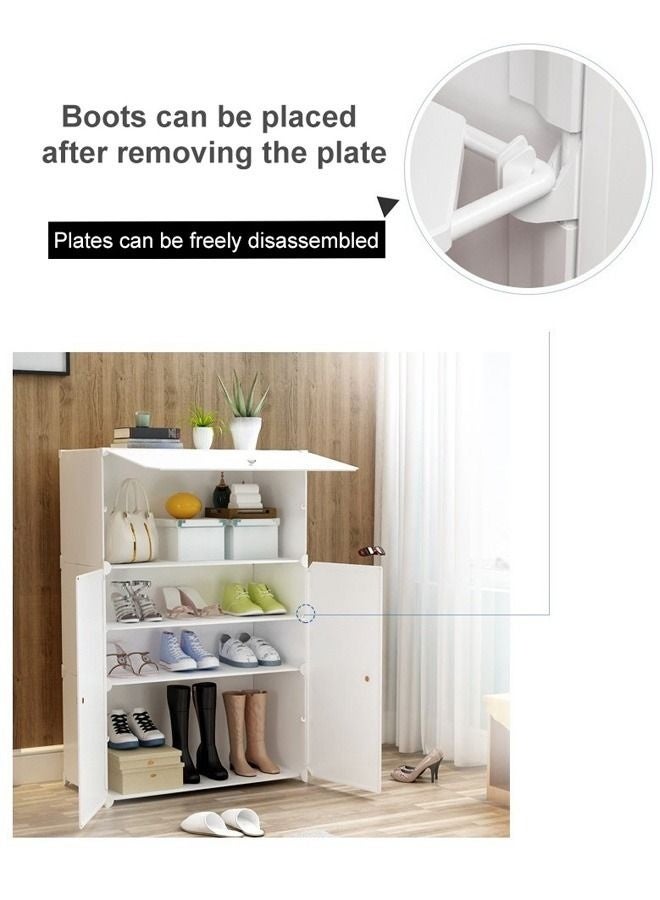 WALALLA 6-Tier Shoe Storage Cabinet Rack Plastic Shelves Organizer For Closet Hallway Bedroom Entryway 61X31X93 Cm 20 Pairs Of Shoes - Image 3