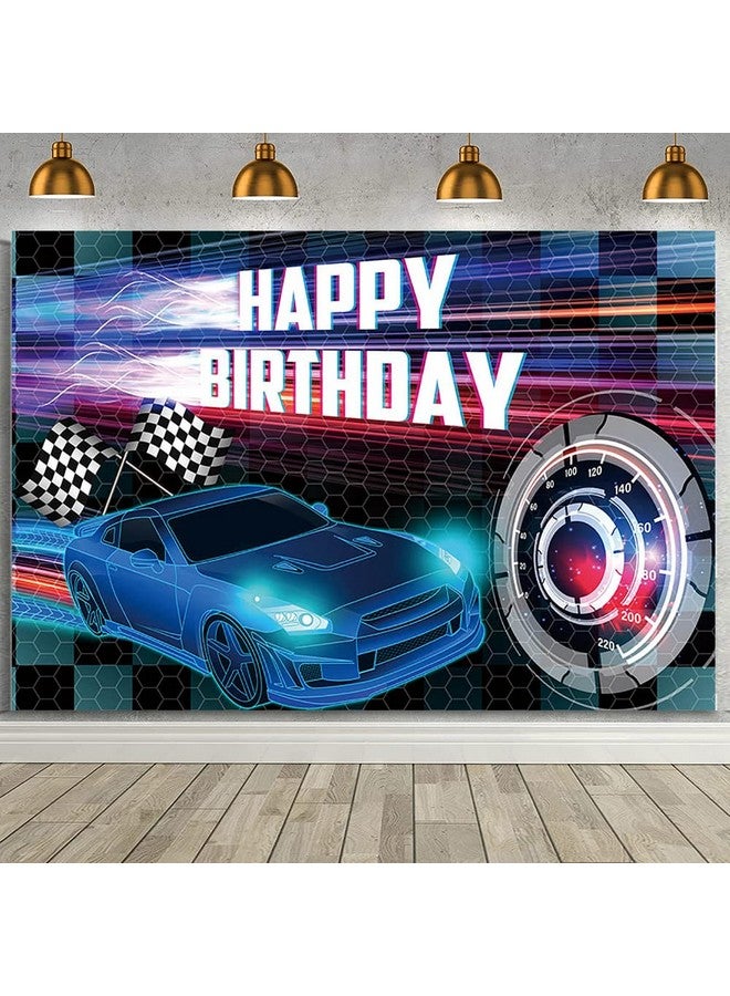 MEHOFOND 7X5Ft Car Racing Happy Birthday Backdrop Racing Party Photo Background For Boys Cars Party Decorations Car Banner Race Car Birthday Party Supplies Party Decor - Image 1